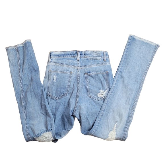 Revice Dream Fit HR Exposed button fly distressed Straight Leg jeans women 29 - Picture 5 of 13
